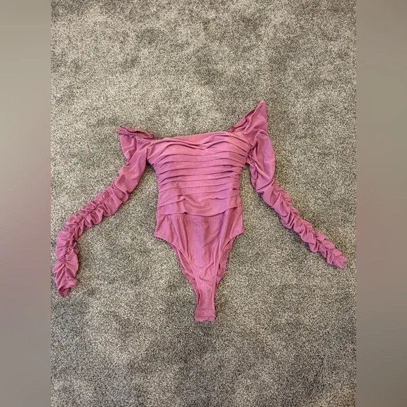 Princess Polly Mauve/Pink Ruched Bodysuit - Picture 2 of 7